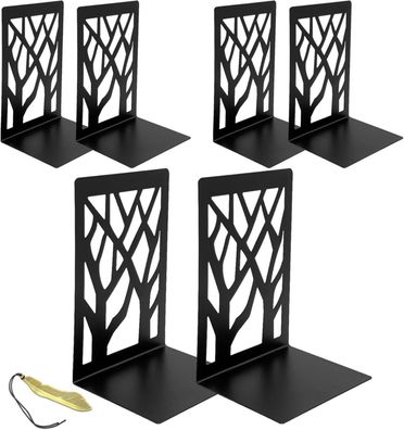 Moderne Metall-Buchstütze Schwarz 3 Paar 12x9x16cm Regal DVD Magazine