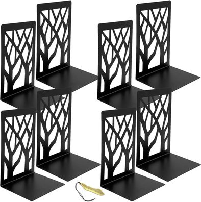 Metallische L-förmige Schwarz Bücherstützen 4 Paar 12x9x16cm
