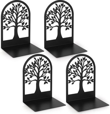 Anhow Metall Buchstütze Bookends 2 Paar Schwarz 12x12x16,5 cm