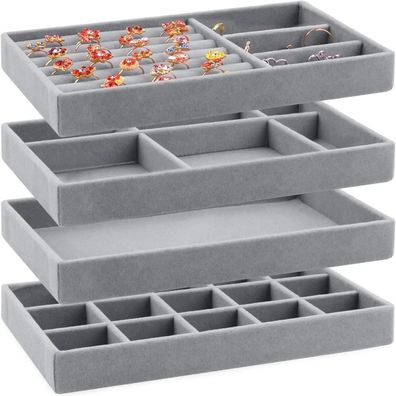Schmuckaufbewahrung Schublade Schmuck Organize Aufbewahrungssystem 4PCS Grau
