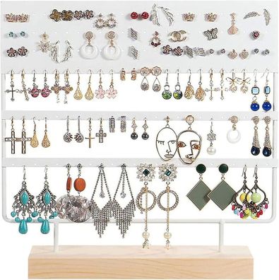 Ohrring Organizer Schmuck Display mit Holzsockel 144 Löcher