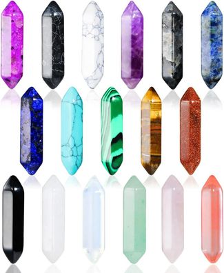 Heilende Kristalle Sets 17Stück Chakra Steine Amethyst Tigerauge Obsidian