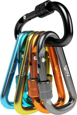 6x Zalava Mini Karabiner Schlüsselanhänger Aluminium 6cm Camping Angeln