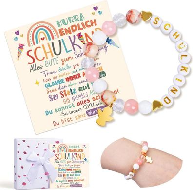 Einschulung Mädchen Schutzengel Armband Schulkind Geschenkbox