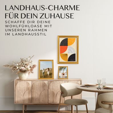 Mein Landhaus Barock Bilderrahmen Wien Gold & Silber Acrylglas Versch. Größen