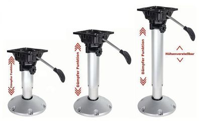 Waverider Fuß für Bootssitz höhenverstellbar 340-710mm Steuerstuhl mit Dämpfer