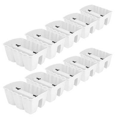 10x Blumenkasten 40cm Hängetopf Blumentopf Balkontopf Geländertopf DCRO Weiß