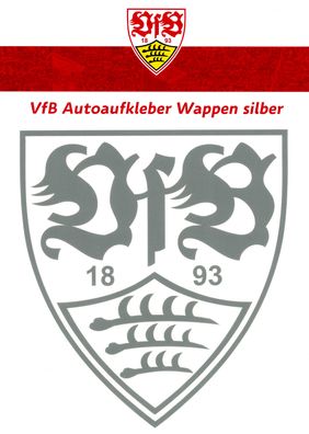VfB Stuttgart Autoaufkleber Silber 21x21 cm – Fan-Wappen fürs Auto