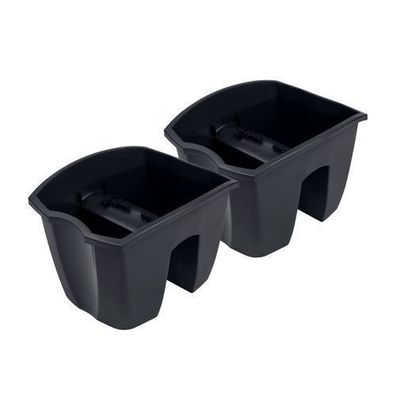 2x Blumenkasten 24cm Hängetopf Blumentopf Balkontopf Geländertopf DCRO Anthrazit
