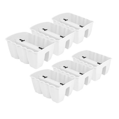 6x Blumenkasten 40cm Hängetopf Blumentopf Balkontopf Geländertopf DCRO Weiß