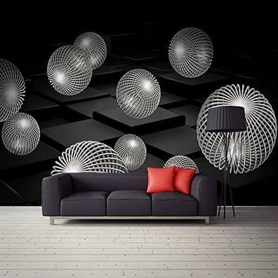 Vlies Fototapete Wandtapete Wandbilder 3D Effekt Metallkugel Abstrakte Schönheit 1254