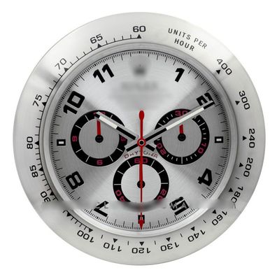 Wanduhr Rolex Daytona Racing Dial Silver Chronograph Oyster Perpetual 34cm Luxusuhr