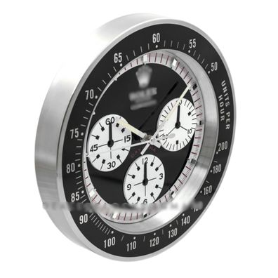 Wanduhr Rolex Vintage Daytona Chronograph Schwarz Weiß Oyster Perpetual 34cm Luxusuhr