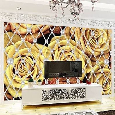 Vlies Fototapete Wandtapete Wandbilder 3D Effekt Perle Rose Schmuck New 1266