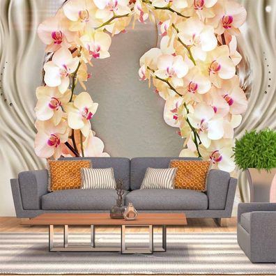 Vlies Fototapete Wandtapete Wandbilder 3D Effekt Orchideen Blumen 1291