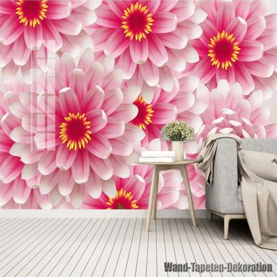 Vlies Fototapete Wandtapete Wandbilder Schöne Rosa Dreidimensionale Blume 9068