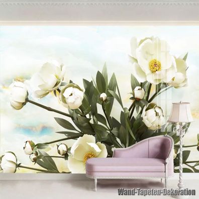 Vlies Fototapete Wandtapete Wandbilder 3D Effekt Relief Magnolien Moderne 9071