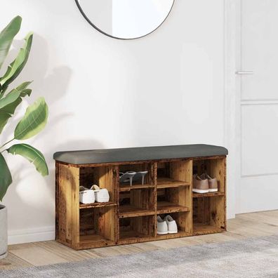 vidaXL Schuhbank Altholz-Optik 102x32x50 cm Holzwerkstoff