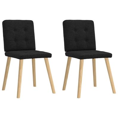 vidaXL Esszimmerstühle 2 Stk. Schwarz Stoff