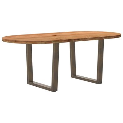 vidaXL Esstisch Hellbraun 200x100x74 cm Massivholz Eiche Oval