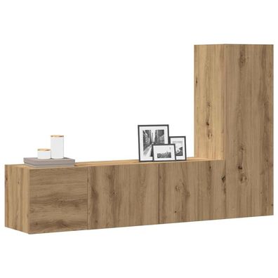 vidaXL TV-Wandschränke 3 Stk. Artisan-Eiche Holzwerkstoff