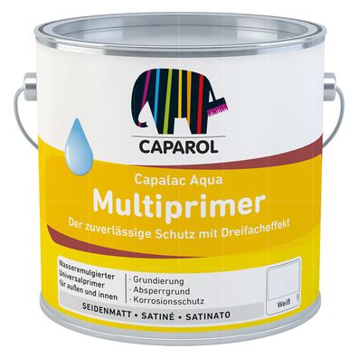 Caparol Capalac AQUA Multiprimer Seidenmatt 0.75 LTR WEISS Grundierung Korrosion