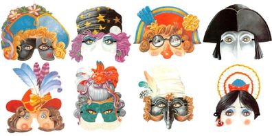 Papp Masken z. Auswahl für Party Karneval Fasching venezianische Maske Theater