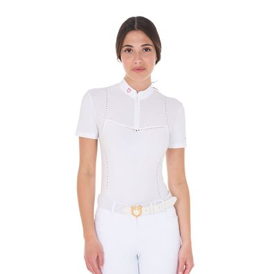 Equestro Slim Fit kurzarm Turniershirt perforiert Damen