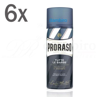 Proraso Rasierschaum Spender BLU Protettiva e Idratante 6x 400ml