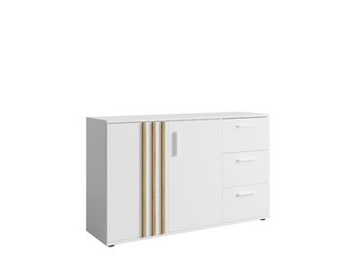 AX LIVING Kommode mit Schubladen „Turell 2D3SZ“ - 120 cm, Weiß