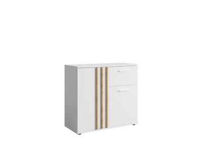 AX LIVING Kommode mit Schublade „Turell 2D1SZ“ - 80 cm Weiß