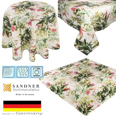 Outdoor Tischdecke Gartentischdecke MitteldeckeSandner Hibiscus Baumwolle Beschichtet