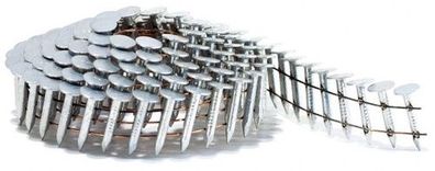 7.200 Coil-Dachpappnägel 3,1x22 mm Ring verzinkt 16° für Bostitch, DeWalt , Preb