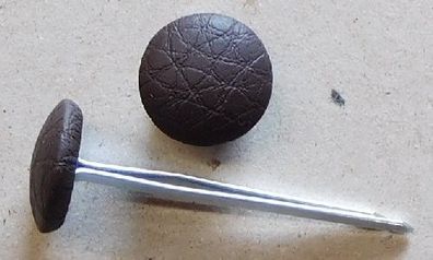 Polsterknöpfe mit Splint Kunstleder Dunkelbraun