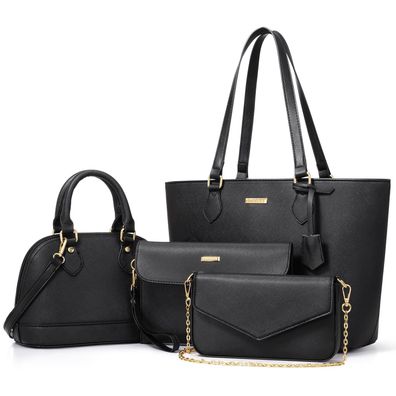 KoDise 4 tlg Umhängetasche Schultertasche mit Reißverschlüsse Shopper Tasche