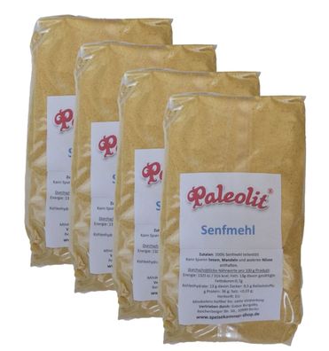 4 x 500g Senfmehl gelb Senfpulver Senfkörner fein gemahlen teilentölt glutenfrei
