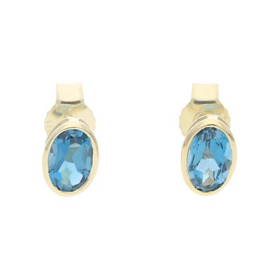 Gold Ohrstecker 333 echter Blautopas JL39-06-0868 JuwelmaLux