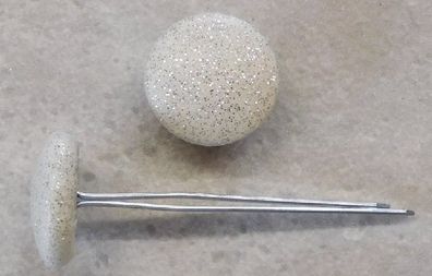 Polsterknöpfe mit Splint Kunstleder Weiß Glitter