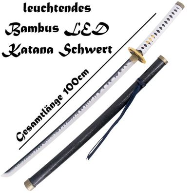 NEU Bambus LED Licht Samurai Schwert Katana 100cm groß für Cosplay Anime white