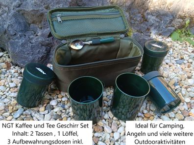NEU NGT Outdoor Kaffee Tee Geschirr Set für Camping Reise Wandern Angeln Fischen