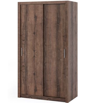 Schwebetürenschrank BONO 120cm, Schiebeschrank mit zwei Kleiderstangen