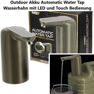 NEU NGT Akku Wasserhahn für Wasserbehälter USB LED Camping Zelten Angeln Reise