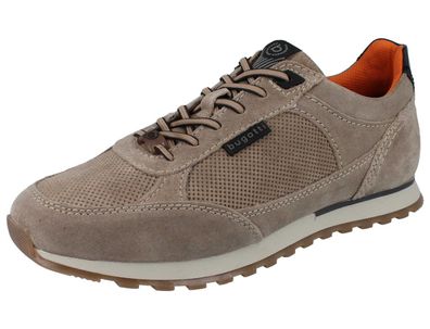 Bugatti Ivar Herren Sneaker Herren Halbschuhe Schnürschuhe beige Veloursleder