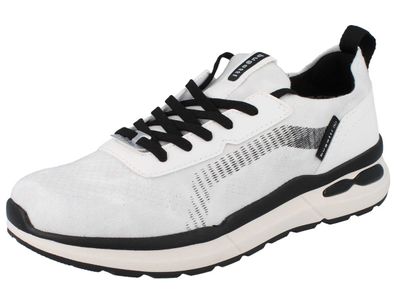 Bugatti Herren Schlupf Sneaker Sockenschlupfschuh Slipper weiß Textil vegan
