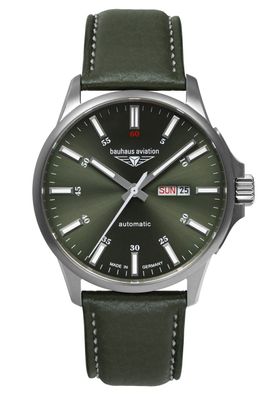 Bauhaus Aviation Herren-Fliegeruhr Automatik DayDate Grün 2866-4
