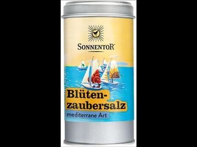 Sonnentor 6x Blütenzaubersalz mediterrane Art, Streudose 90g