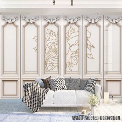 Vlies Fototapete Wandtapete Wandbilder 3D Effekt Weiße Romantische Luxus 9087