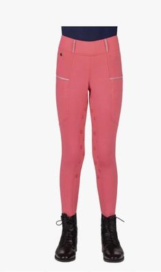 QHP Reithose Reitlegging Kinder Jaily Junior Full Grip Evening Pink