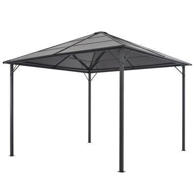 Gartenpavillon | Gartenzelt | Partyzelt | festes Dach | Pavillon | Anthrazit