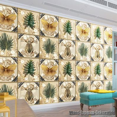 Vlies Fototapete Wandtapete Wandbilder Moderne Amerikanische Pflanzenblatt 9141